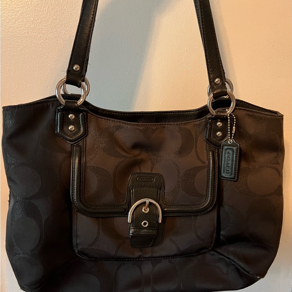 Coach Black Signature Shoulder Bag